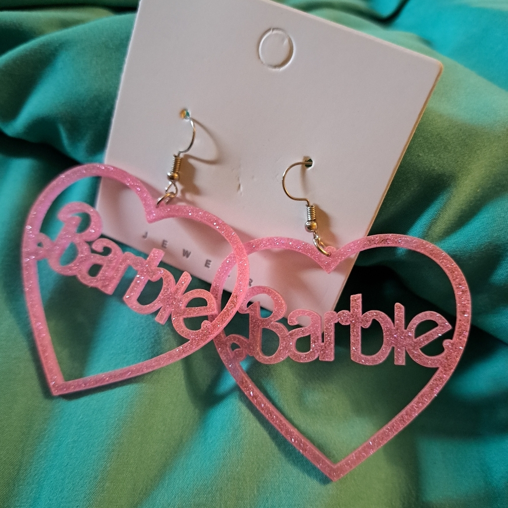 Barbie Pink Heart Earrings